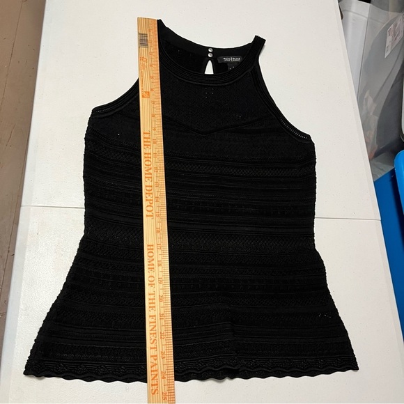 White House Black Market WHBM Black Crochet Tank Top Small T2 - Picture 5 of 6